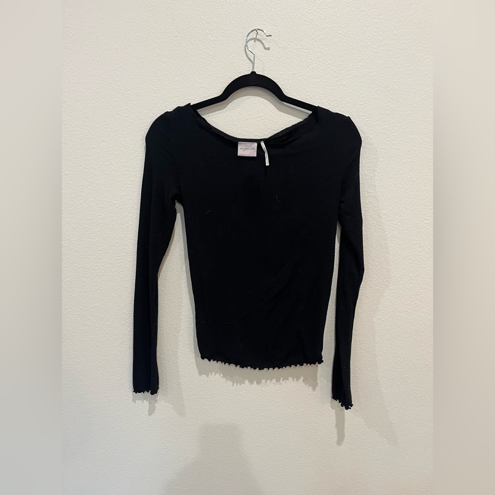 Chic Black Long Sleeve Women's Blouse